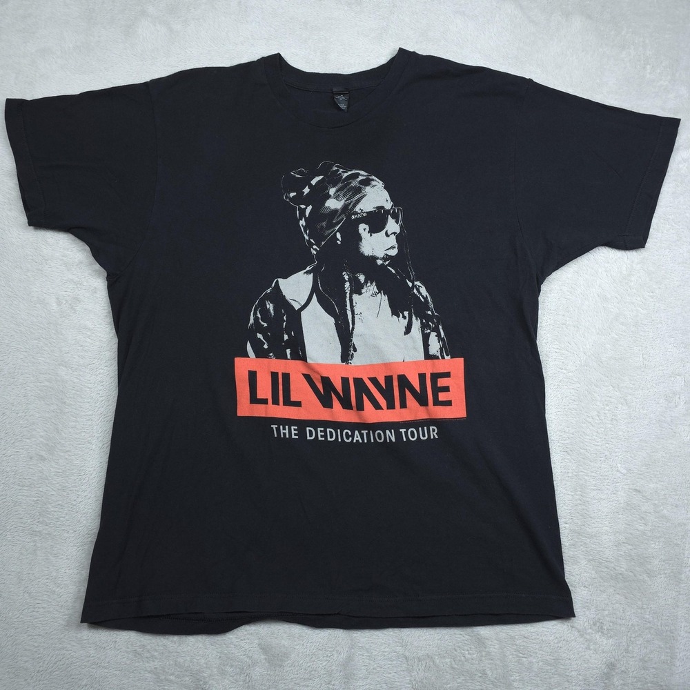 Tultex Lil Wayne Shirt Mens XL Black The Dedication Tour Concert Hip Hop Tee